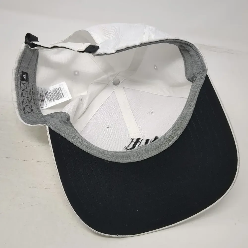Adidas Baseball Cap White One Size Embroidered Logo Strapback Performance Hat